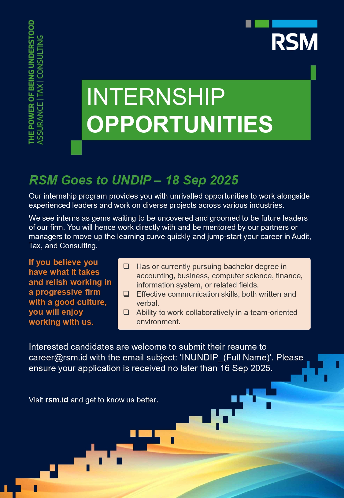 RSM Internship Opportunities – Goes to UNDIP