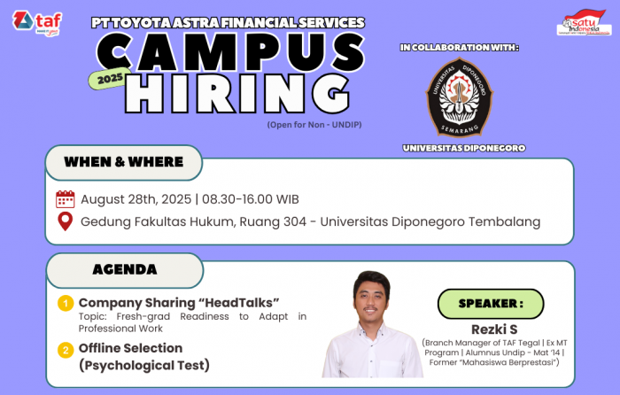 Campus Hiring TAF 2025 hadir di Universitas Diponegoro